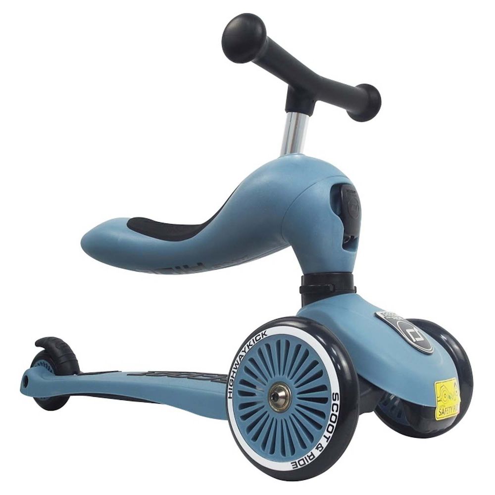 奧地利 Scoot & Ride - 2合1滑步/滑板車-岩石藍