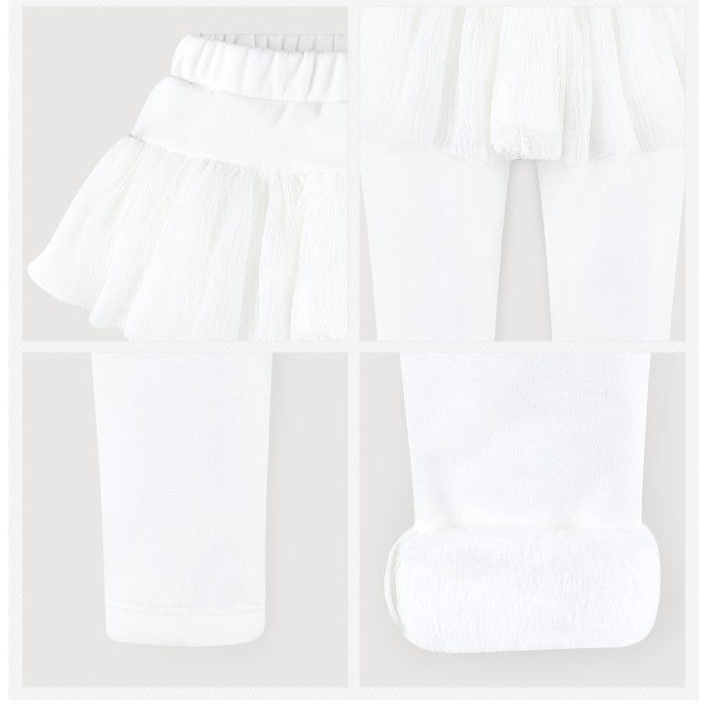 韓國 milk mile - (內刷毛)荷葉抓皺褲裙