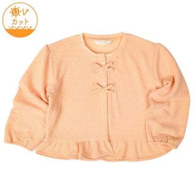akachan honpo - 透膚感開襟外套-粉紅色
