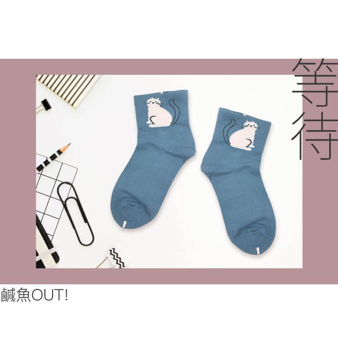 貝柔 Peilou - 抑菌消臭無壓寬口短襪(3入組)-等待 (22-26cm)