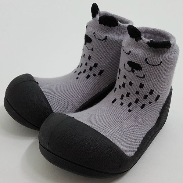 韓國 Attipas - 襪型學步鞋-灰色兔兔