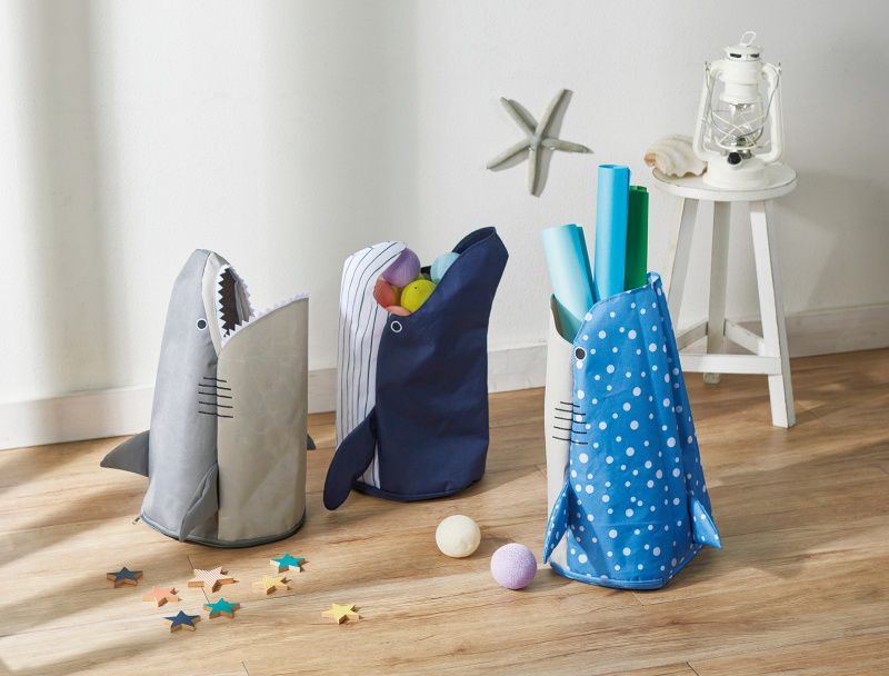 日本 Seto Craft - 動物造型直立式置物袋/收納袋-鯊魚