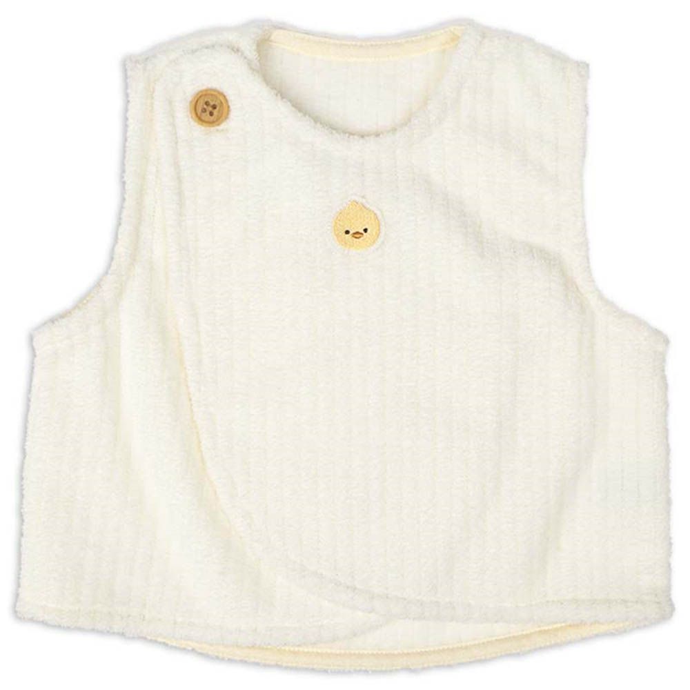 鬆軟刷毛背心--米白色 (50~70cm)