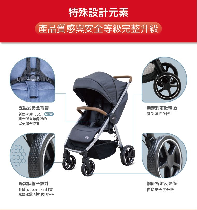 britax römer - B-Agile M 旗艦款推車-熱情紅