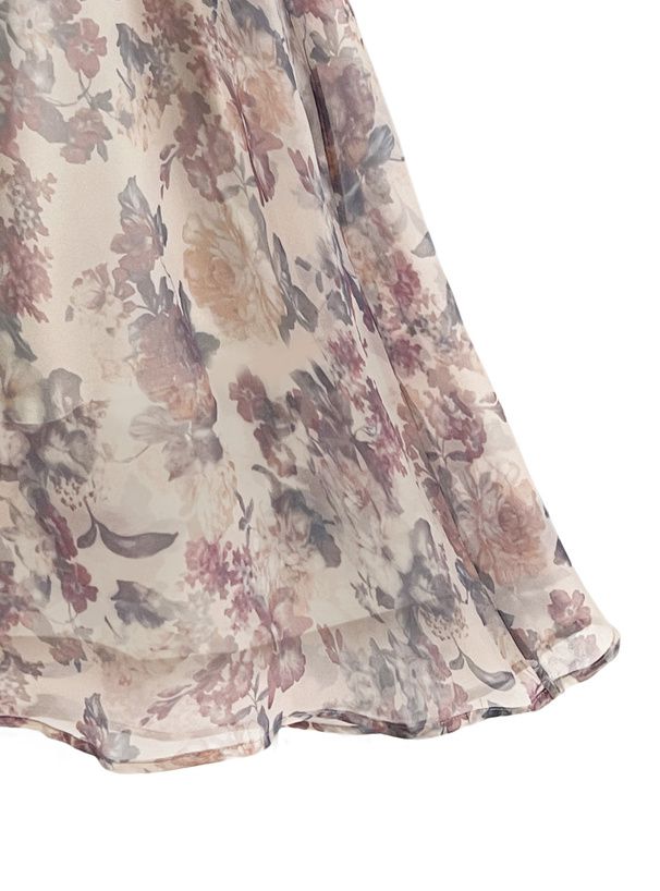 日本 GRL - 浪漫暈染碎花雪紡長裙-經典黑