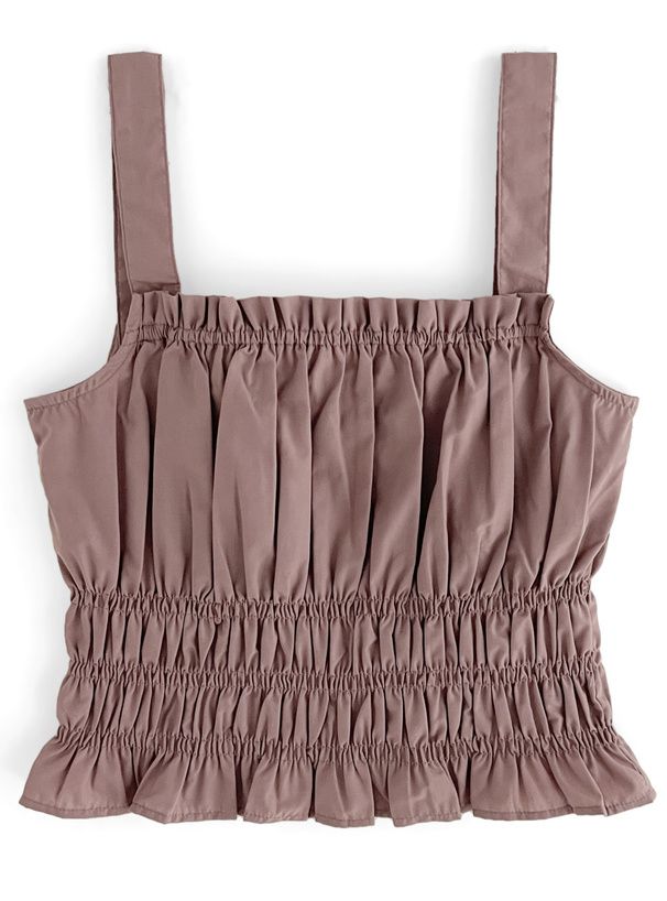 日本 GRL - 2WAY柔美紗拼接糖果袖上衣-黑 (F)