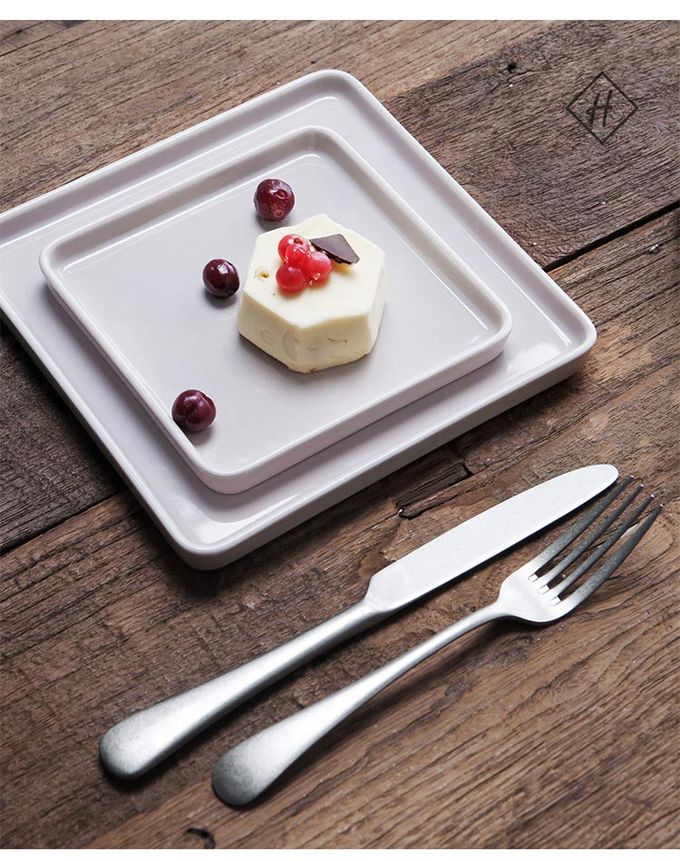 韓國 SSUEIM - LEED系列莫蘭迪陶瓷方形淺盤19cm (粉色)