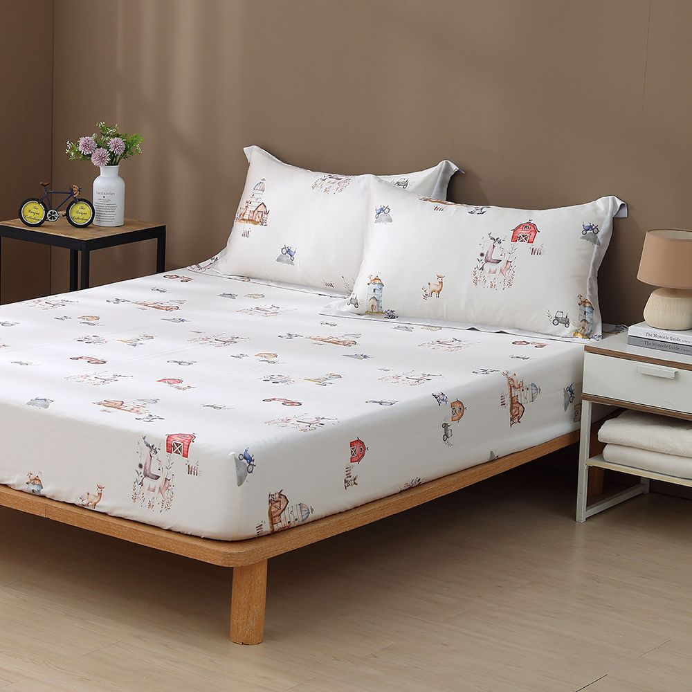 單人床包枕套組 300織100%天絲 萊賽爾-小夢斑比