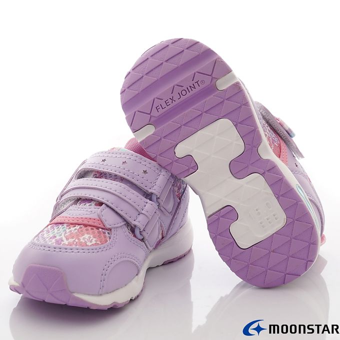 Moonstar日本月星 - 月星速乾機能運動款(中小童段)-運動鞋-紫/花