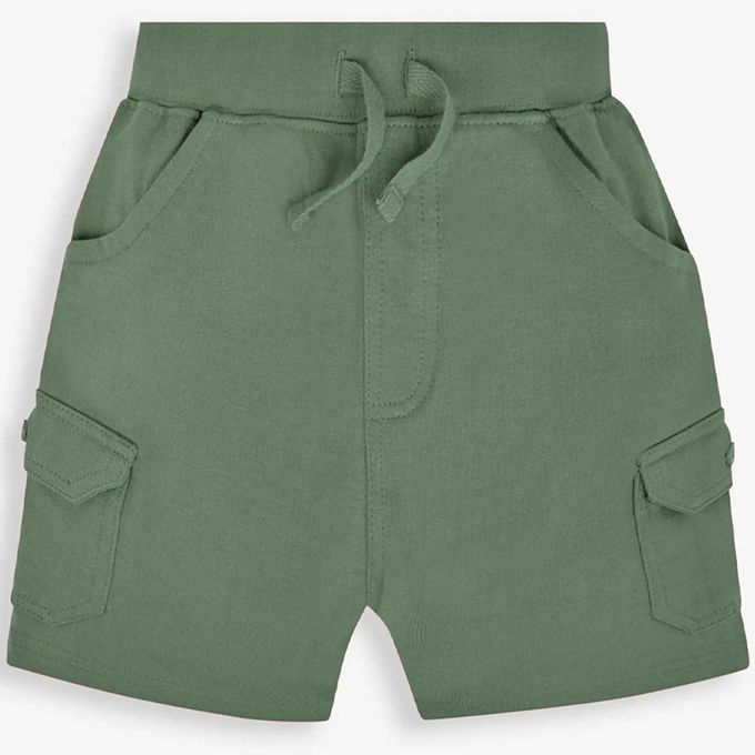 英國 JoJo Maman BeBe - 超優質嬰幼兒/兒童100%純棉綁繩工裝短褲2入組-橘綠