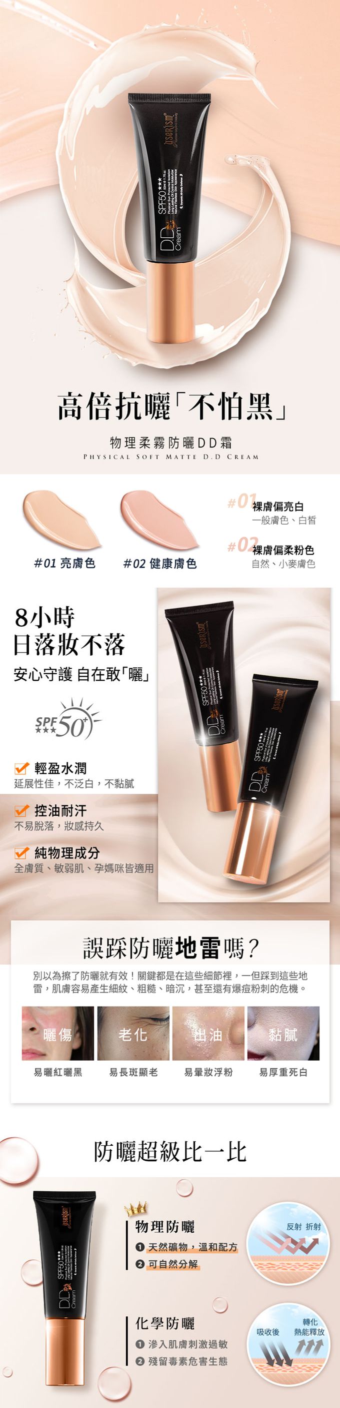 userISM - 物理防曬DD霜SPF50+★★★ 50ml-#02健康膚色