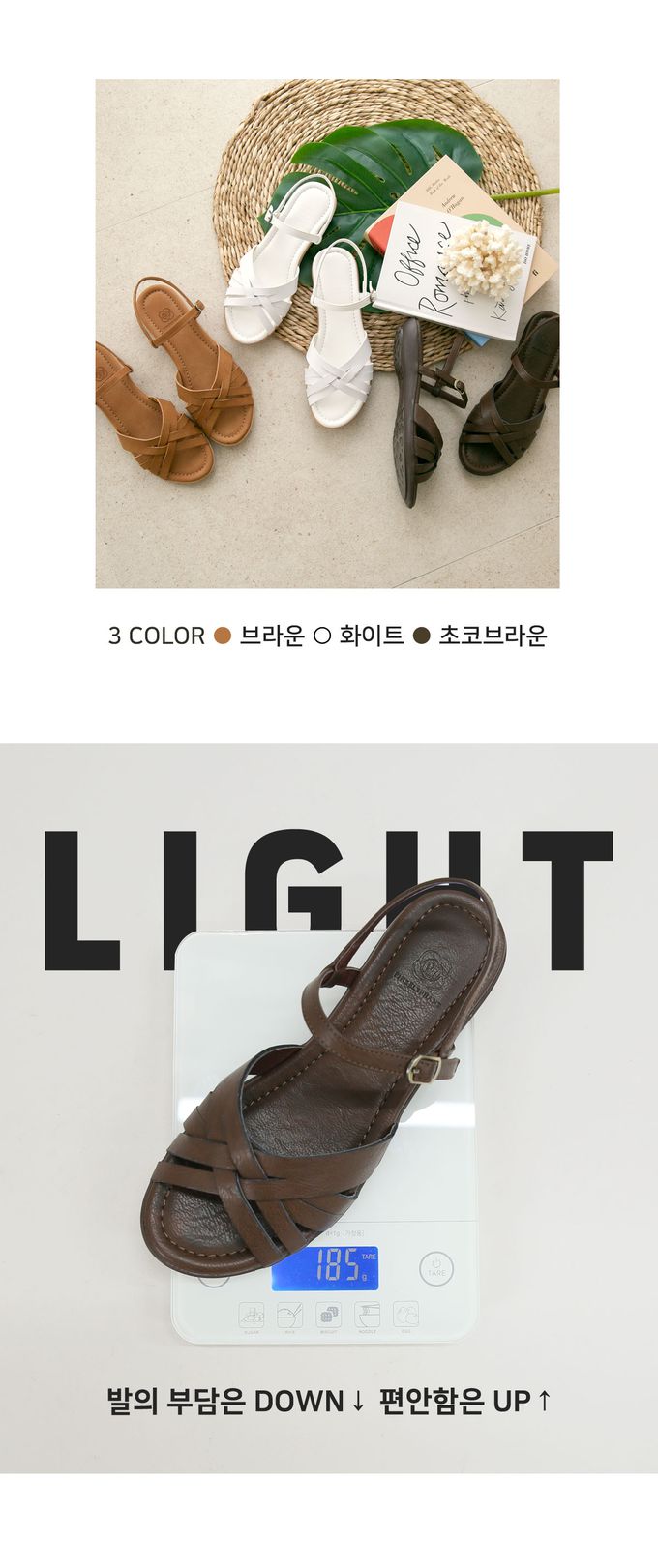 韓國 PINKELEPHANT - 專利設計交叉皮革露趾涼鞋(3cm)-白