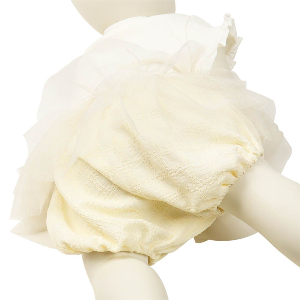 薄紗短褲-米白色