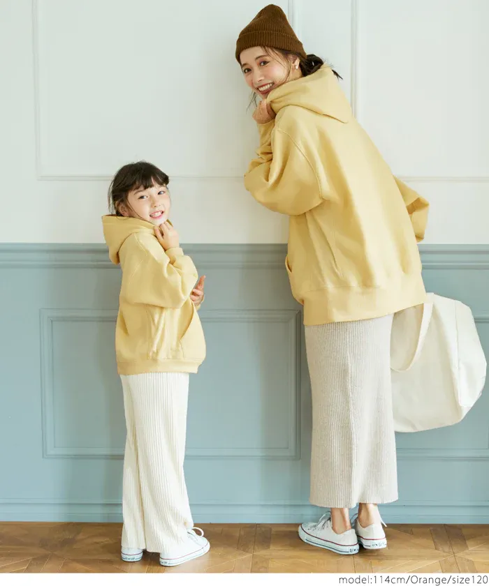 日本 COCA - fleece刷毛輕量寬鬆抽繩帽T-孩子-簡約黑