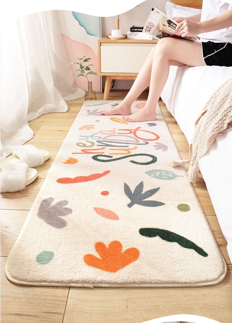 羊羔絨長條形床邊腳踏墊-26英文字母