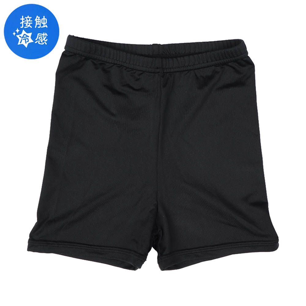 涼感緊身褲-素面-黑色