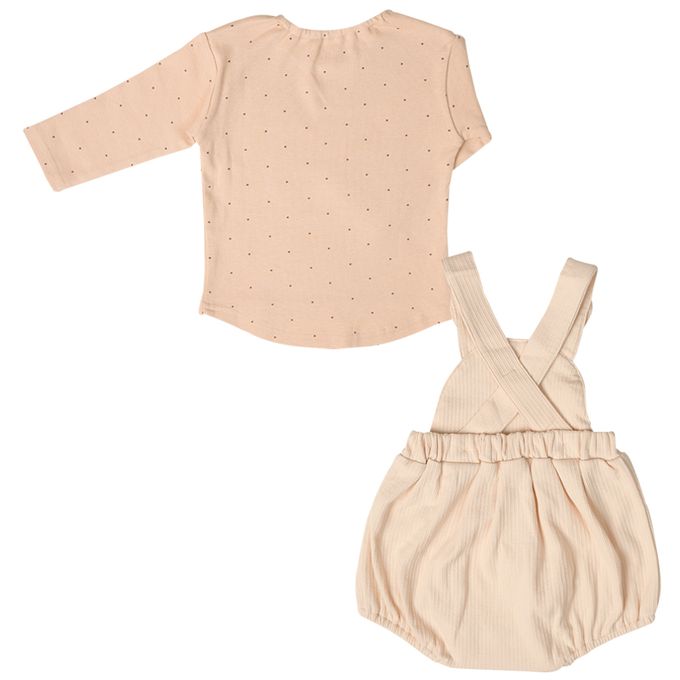 akachan honpo - 吊帶褲+T恤-動物-象牙白色