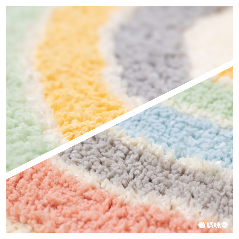 快速吸水植絨浴室腳踏墊-簡約條紋-灰色