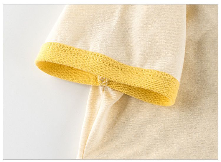 純棉短袖上衣-愛心熊熊-杏色