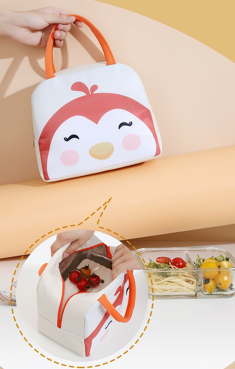 保溫便當袋-米色企鵝