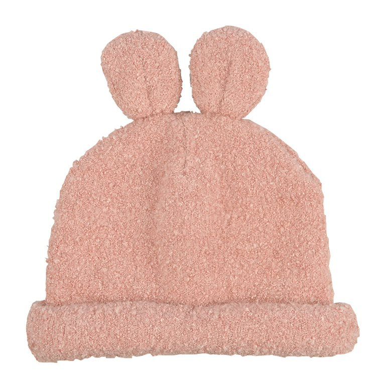 akachan honpo - 針織帽 柔軟、毛茸茸-兔子-粉紅色 (42~46cm)