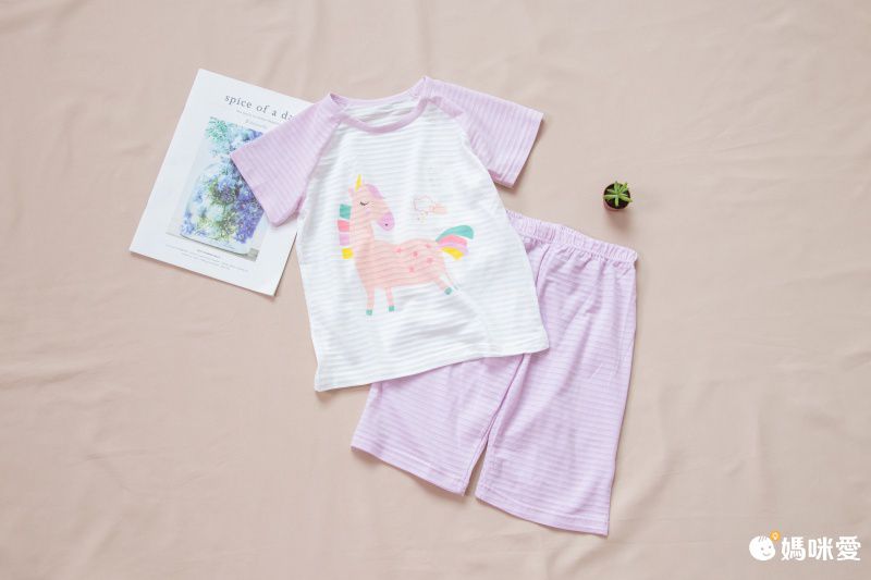 MAMDADKIDS - 竹節棉短袖套裝/家居服-挖土機開工-黃色