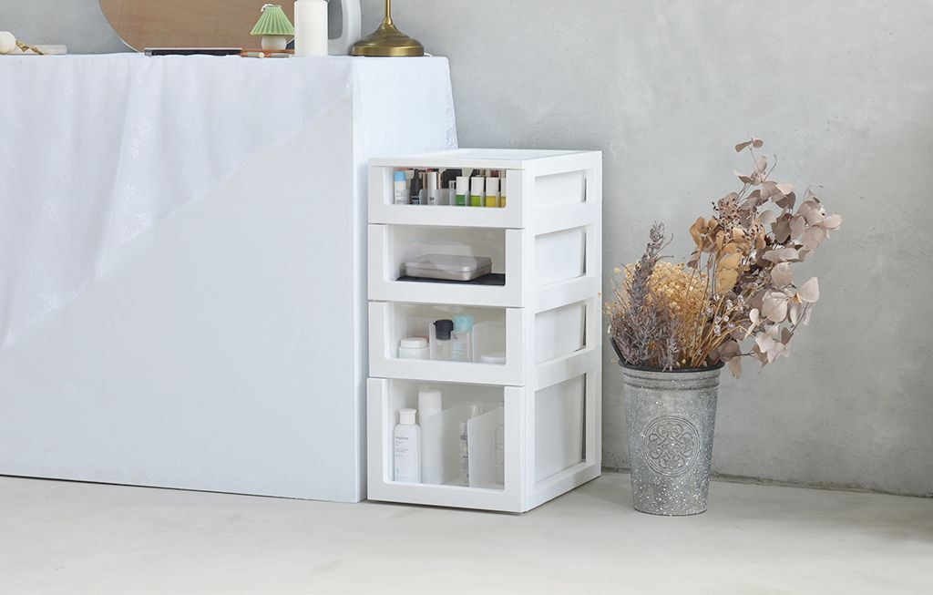 PICKup - 四層化妝品分格抽屜收納櫃(1低2中1高抽)-DIY