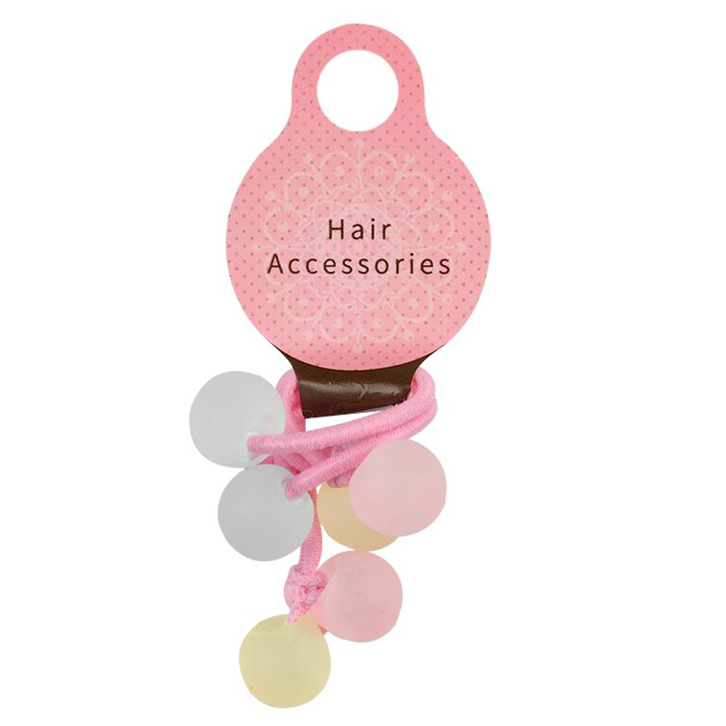 akachan honpo - 霧面球球髮圈2入-粉彩色