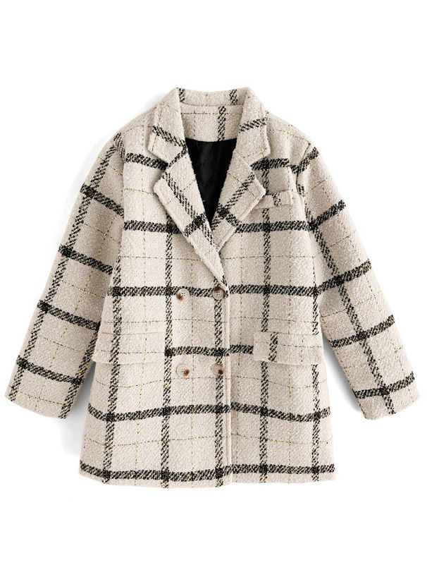 日本 GRL - 氣質格紋花呢經典西裝外套-象牙 (F)