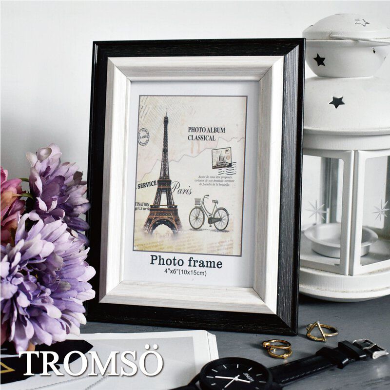 TROMSO - 巴黎撞色木紋4X6相框-黑