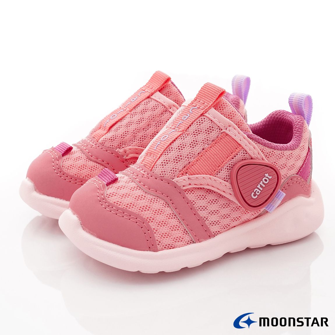 Moonstar日本月星 - 寶寶速乾學步穩健機能款(寶寶段)-學步鞋-粉