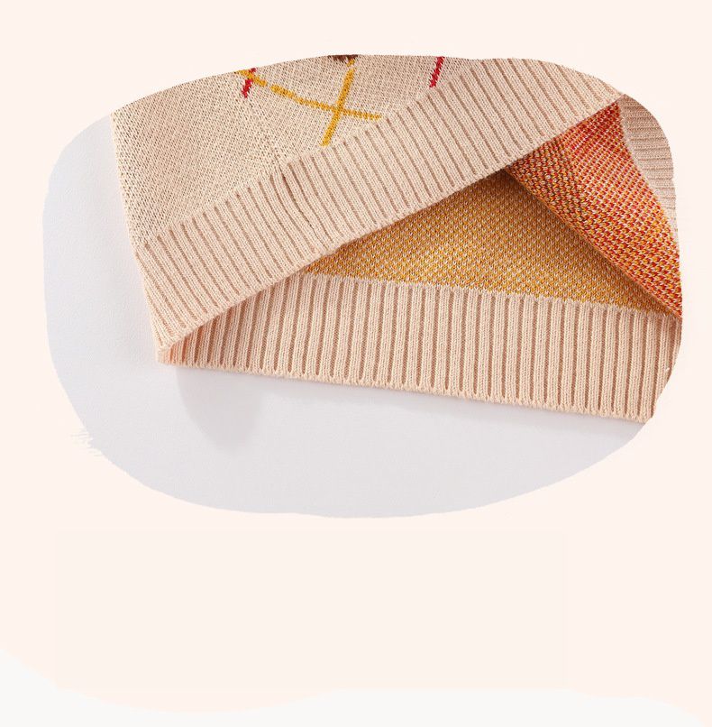 純棉圓領針織排釦外套-熊熊-卡其色