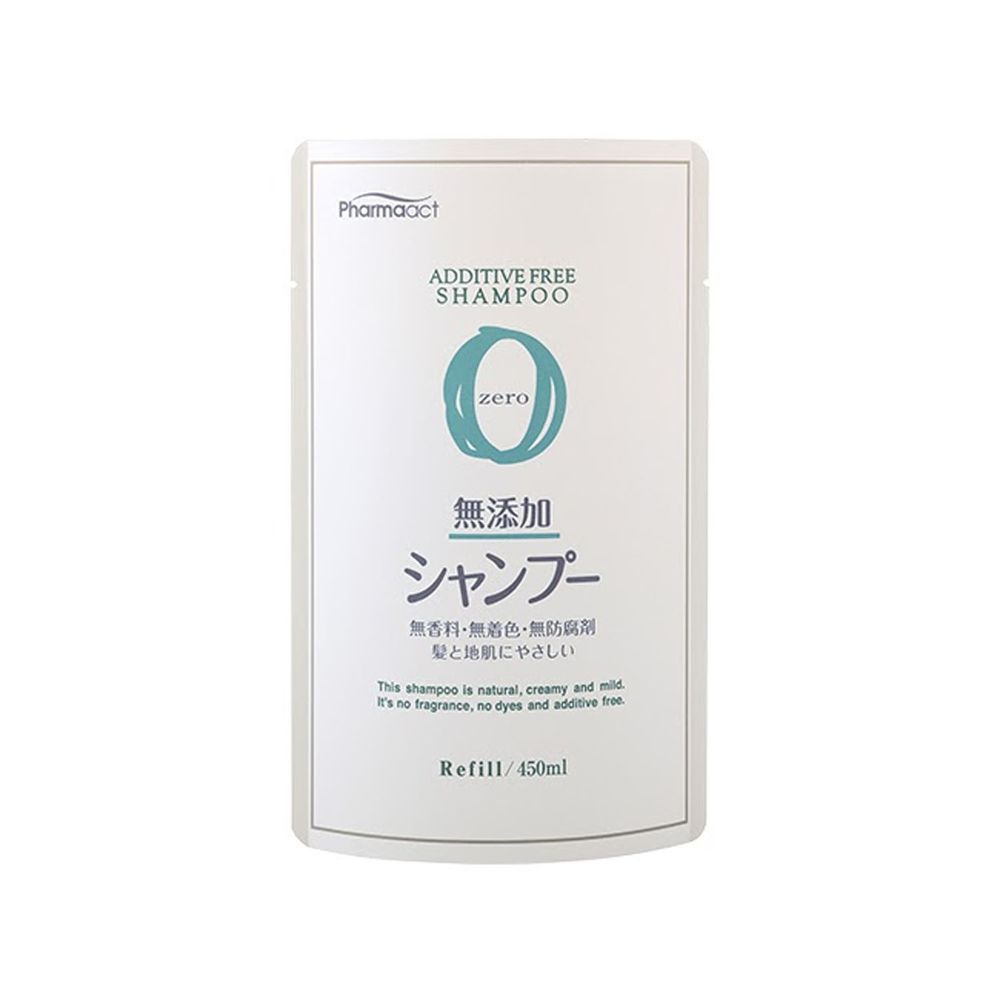 日本熊野油脂 KUMANO - PharmaACT 無添加洗髮乳-補充包-450ml