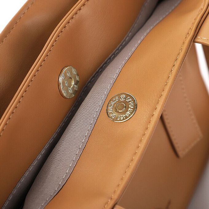 日本 LIZDAYS - 2way柔滑簡約手提/側背包-焦糖橘 (20x19cm)