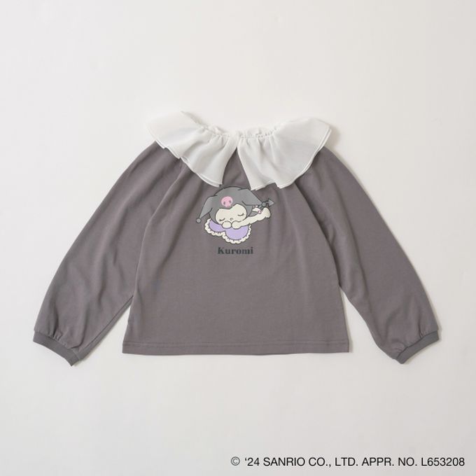 日本 Lycee mine - 聯名款 正反2way薄紗領長袖上衣-布丁狗-米黃