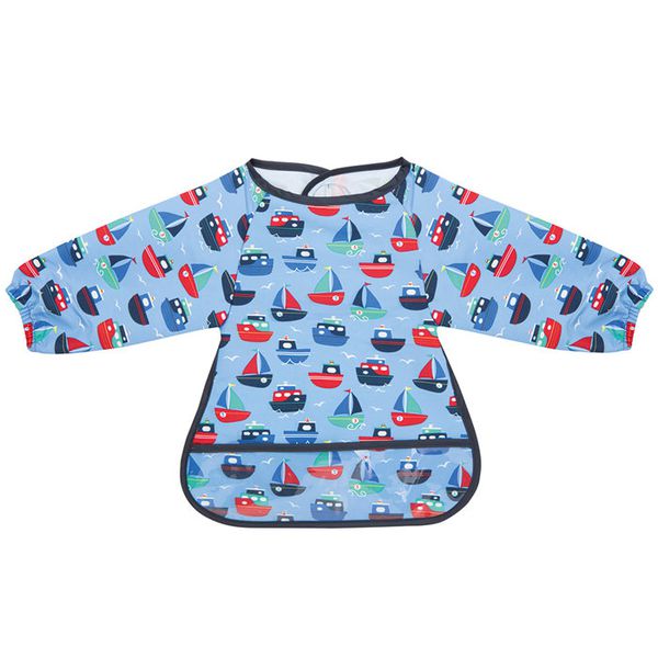 英國 JoJo Maman BeBe - 長袖圍兜/吃飯衣-乘風萬里