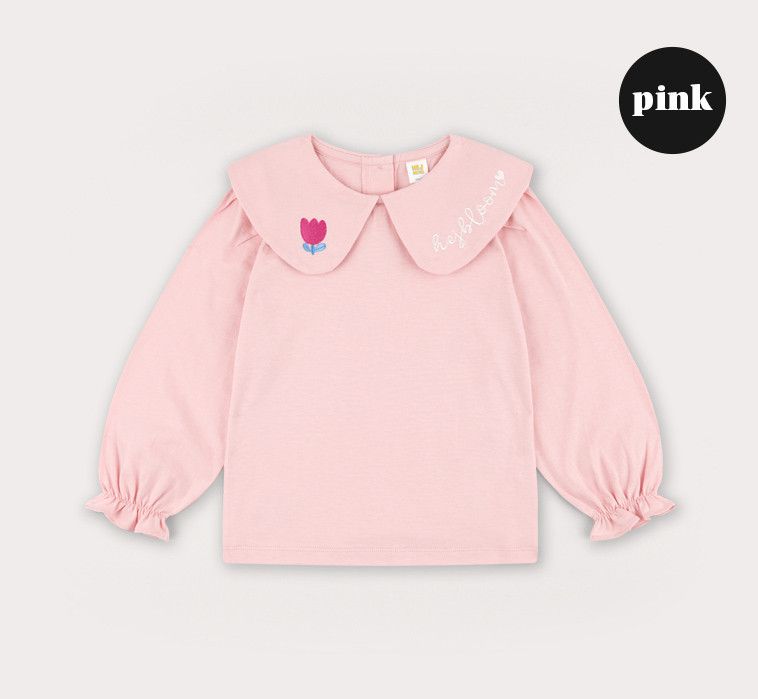 韓國 HEJMINI - 鬱金香領公主袖上衣-象牙白