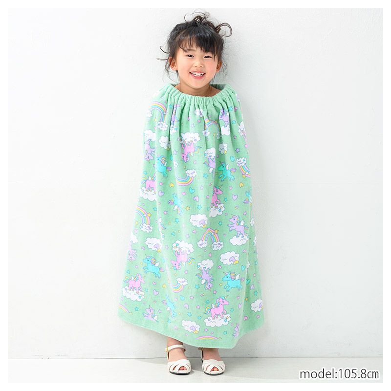 日本 ZOOLAND - 純棉海灘/游泳浴巾/浴袍 (附釦)-C滿版點點-摩卡 (長80cm(國小中年級以上))