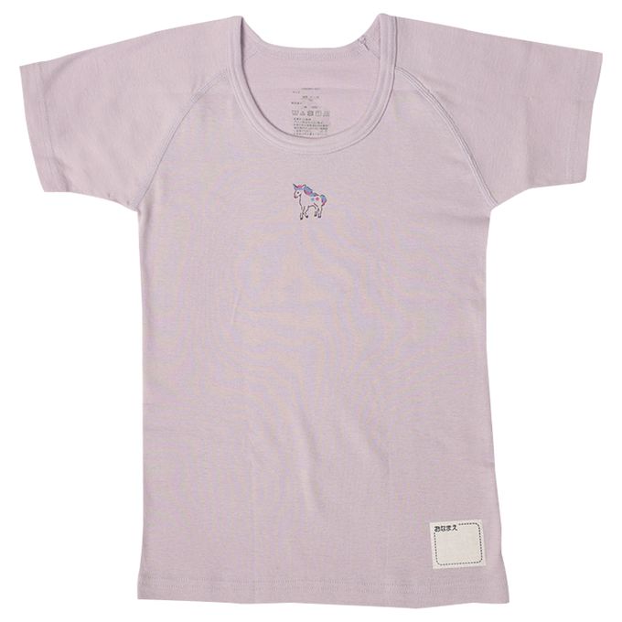 akachan honpo - ah短袖圓領上衣2件組-穿衣練習-紫色