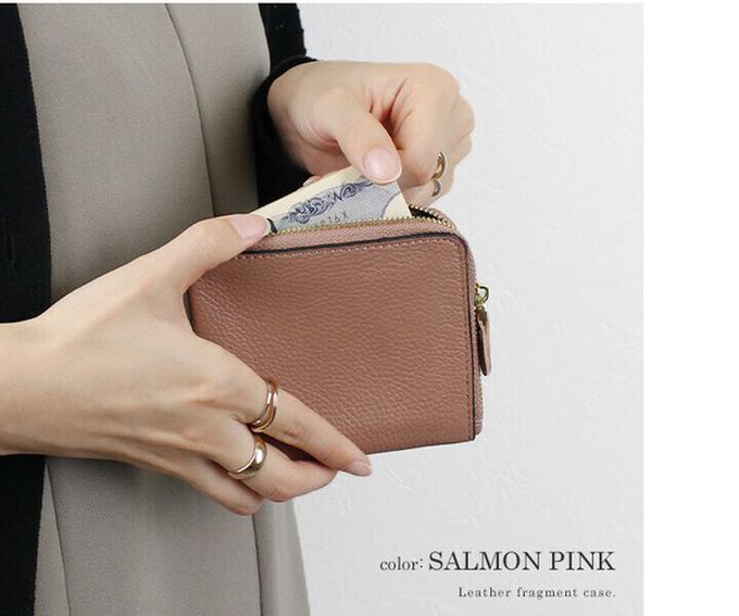 日本 LIZDAYS - 真皮迷你超輕巧拉鍊短夾-湖水藍 (11x9.5x1.5cm)