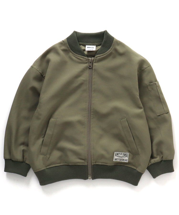 日本 BREEZE - 背後標語帥氣MA-1飛行夾克-焦糖豹紋