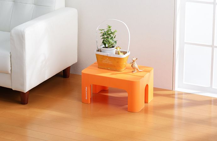 日本squ+ - Decora step日製長形多功能墊腳椅凳(耐重100kg)-紅 (高30cm)