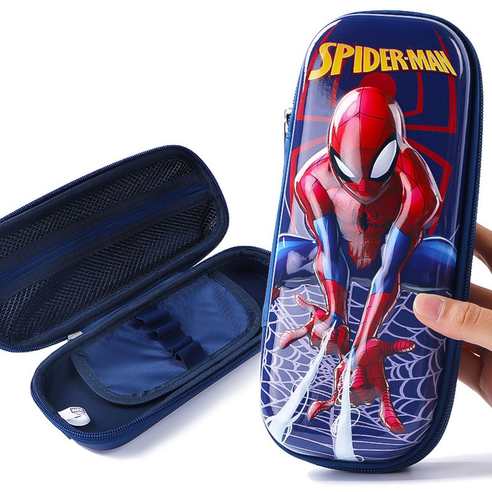 防水3D立體大容量鉛筆盒-卡通人物蜘蛛人 (噴絲款)