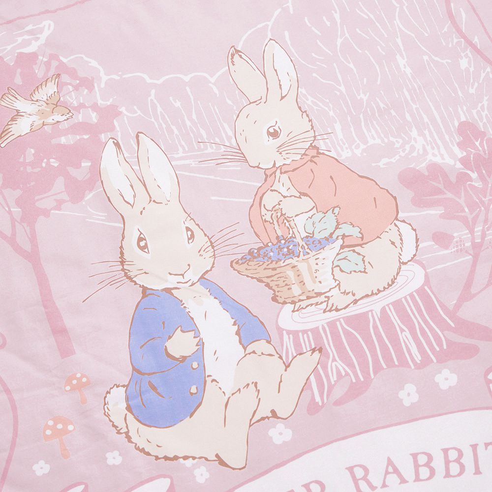 悅讀比得兔兩件式睡袋/小朋友睡袋/兒童睡袋/幼兒園睡袋 (睡袋、涼被內胎、提袋)-粉色