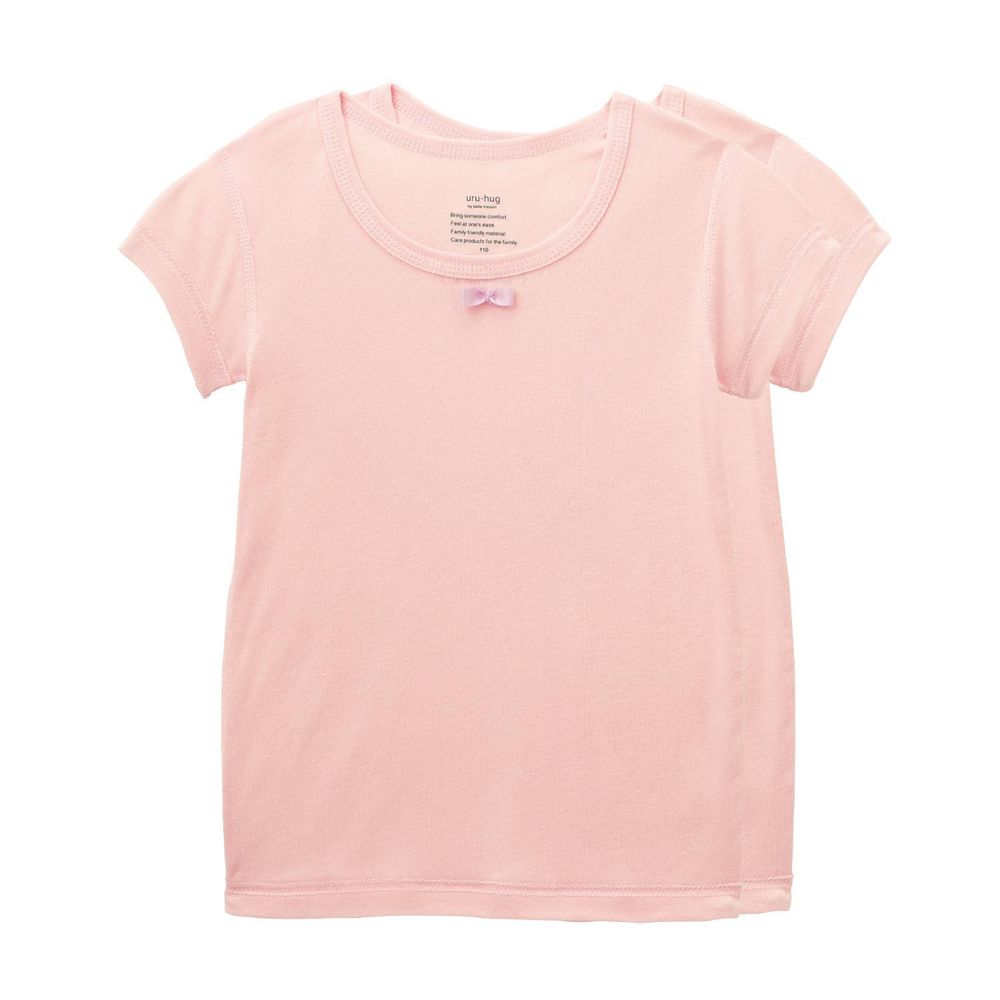 日本千趣會 - uru-hug 保濕保溫材質內衣兩件組(短袖)-粉紅