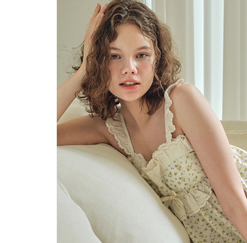 韓國 ULLALA - 天真浪漫無袖睡衣(兩件式) (FREE)