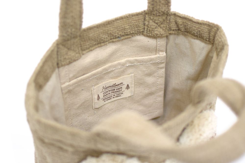 日本 TOMO - 可愛動物刺繡帆布包/提袋-柴犬-芥末 (29×21×D10cm)