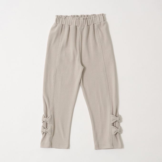 日本 Lycee mine - 定番蝴蝶結簡潔舒適長褲-摩卡