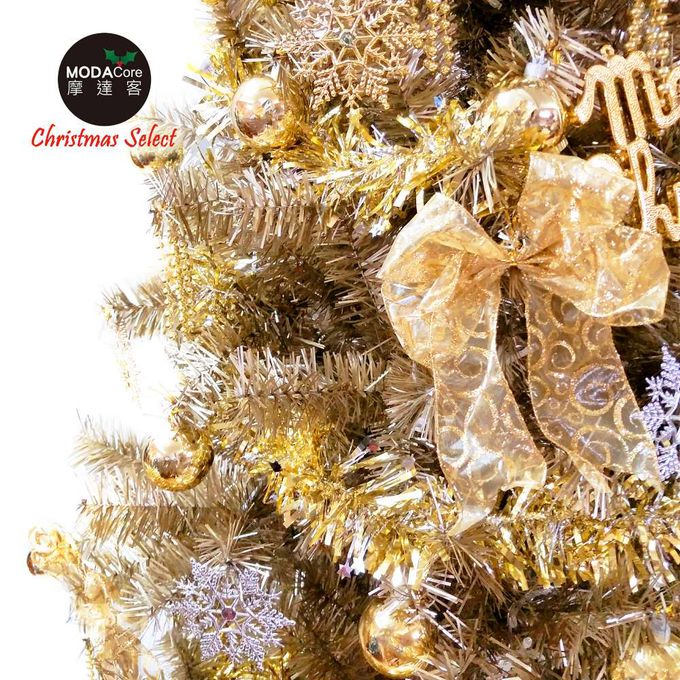 MODACore 摩達客 - 台灣製8呎/8尺(240cm)豪華版氣質霧金系裝飾聖誕樹(金色系配件組)(不含燈)