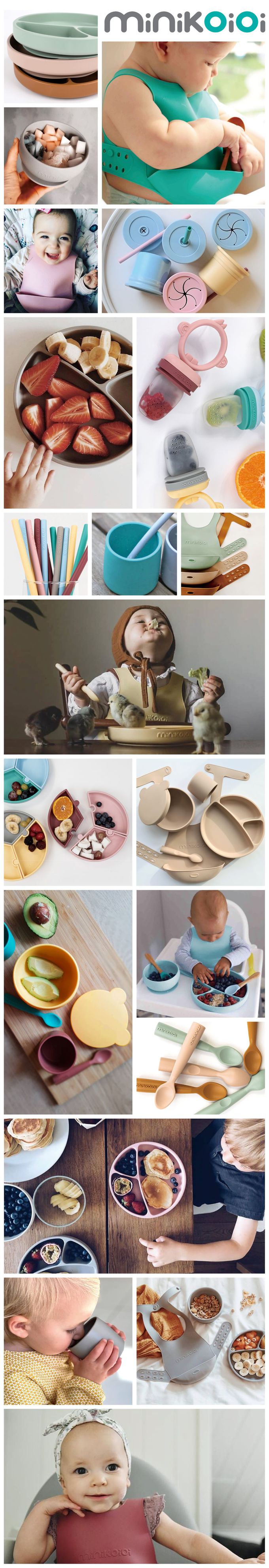 土耳其 minikoioi - 防滑矽膠吸盤碗(實心耳)-焦糖棕